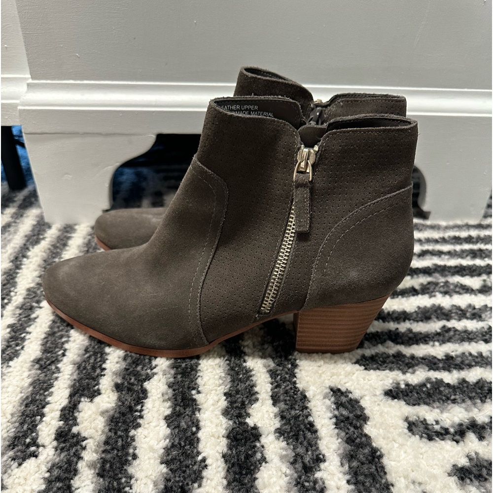 Violet and Red leather Carley booties